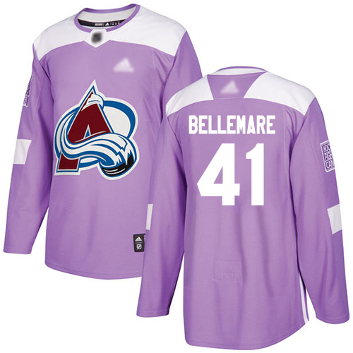 Adidas Colorado Avalanche Men 41 Pierre-Edouard Bellemare Purple Authentic Fights Cancer Stitched NHL Jersey